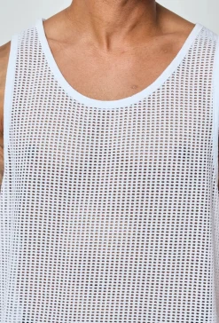 T-shirt débardeur uni à multiples trous