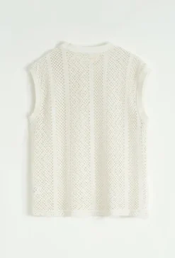 T-shirt débardeur uni en tricot