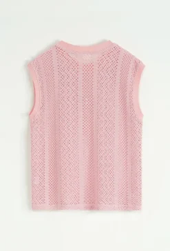 T-shirt débardeur uni en tricot