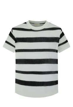 T-shirt en maille rayé manches courtes