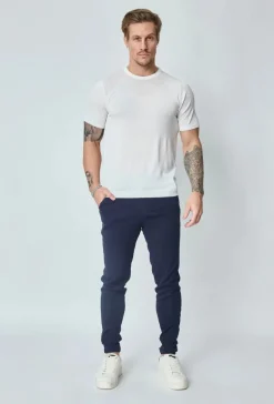 T-shirt fin manches courtes uni en maille