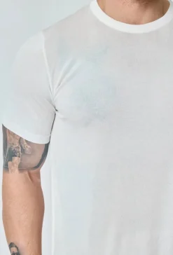 T-shirt fin manches courtes uni en maille