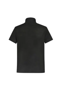 T-shirt maille à col montant zippée
