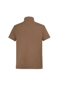 T-shirt maille à col montant zippée