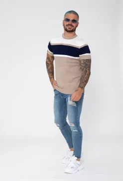 T-shirt maille tricolore