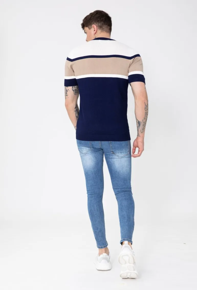 T-shirt maille tricolore