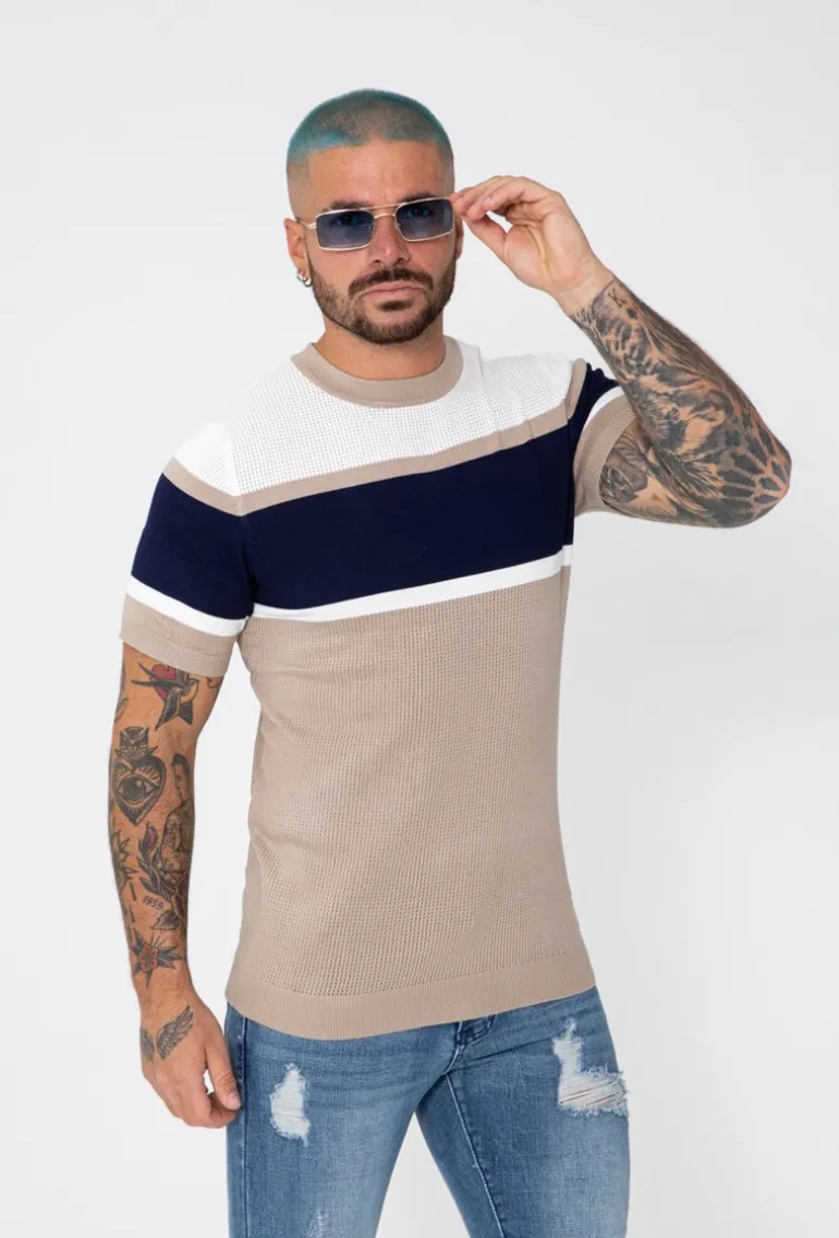 T-shirt maille tricolore