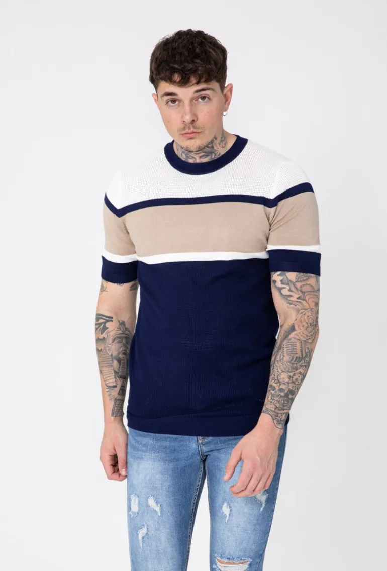 T-shirt maille tricolore