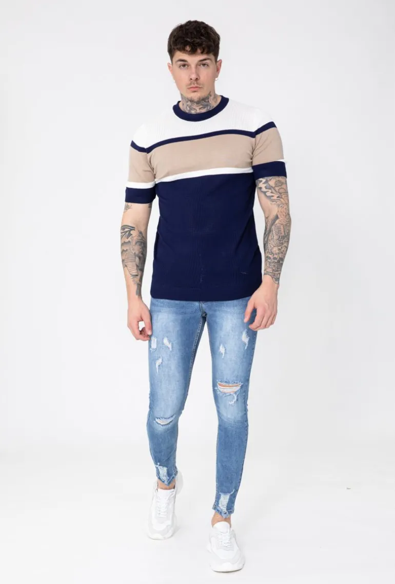 T-shirt maille tricolore