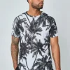 T-shirt manches courtes à motifs palmiers