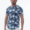 T-shirt manches courtes à motifs palmiers