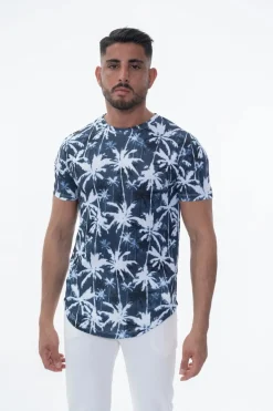 T-shirt manches courtes à motifs palmiers