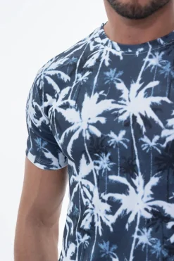 T-shirt manches courtes à motifs palmiers