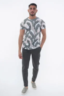T-shirt manches courtes à motifs plumes