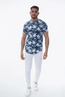 T-shirt manches courtes à motifs palmiers