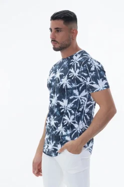 T-shirt manches courtes à motifs palmiers