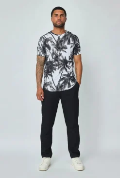 T-shirt manches courtes à motifs palmiers