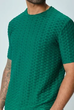 T-shirt manches courtes uni texturé