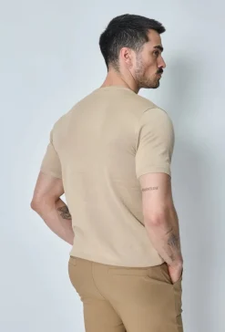 T-shirt manches courtes uni en maille