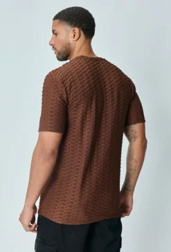 T-shirt manches courtes uni texturé