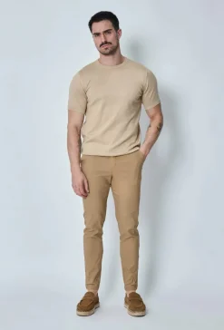 T-shirt manches courtes uni en maille
