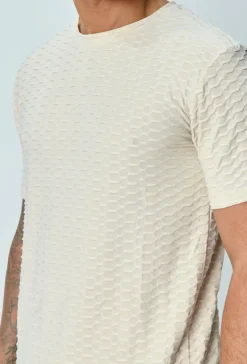 T-shirt manches courtes uni texturé