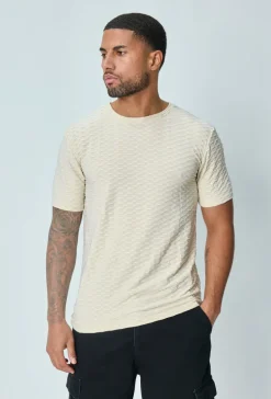 T-shirt manches courtes uni texturé
