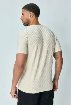 T-shirt manches courtes uni texturé