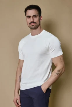 T-shirt manches courtes uni en maille