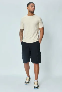 T-shirt manches courtes uni texturé