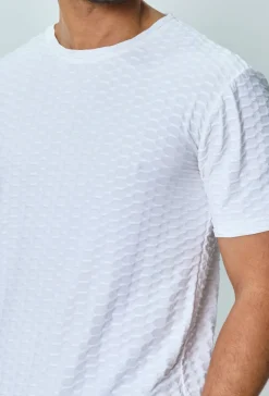 T-shirt manches courtes uni texturé