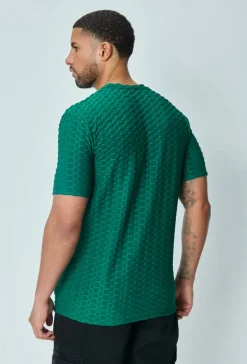 T-shirt manches courtes uni texturé