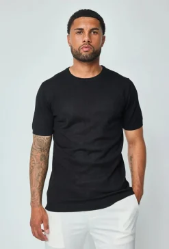 T-shirt manches courtes uni en maille