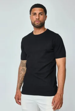 T-shirt manches courtes uni en maille