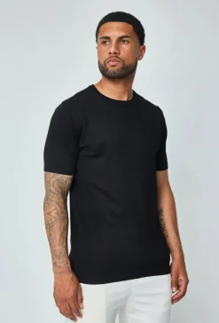 T-shirt manches courtes uni en maille