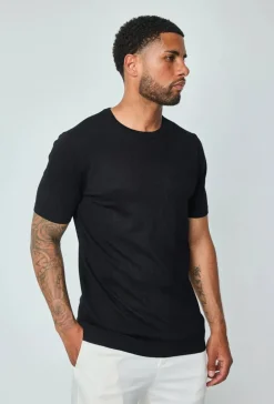 T-shirt manches courtes uni en maille