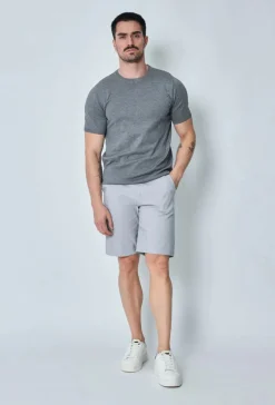 T-shirt manches courtes uni en maille