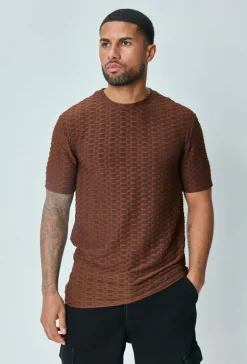 T-shirt manches courtes uni texturé