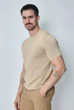 T-shirt manches courtes uni en maille