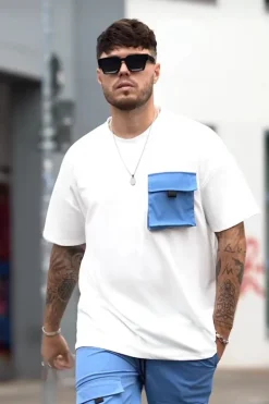 T-shirt oversize avec poches à rabat