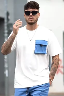 T-shirt oversize avec poches à rabat