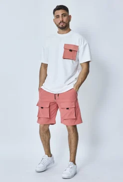 T-shirt oversize avec poches à rabat