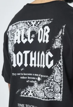 T-shirt oversize imprimé all or nothing