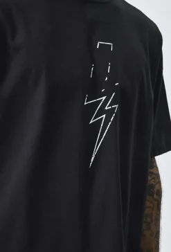 T-shirt oversize imprimé rock n roll