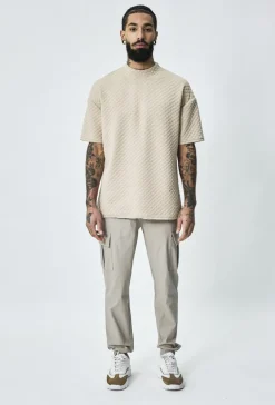 T-shirt épais à carreaux matelassés oversize