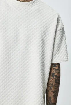 T-shirt épais à carreaux matelassés oversize