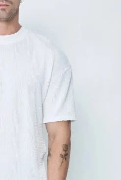 T-shirt plissé uni
