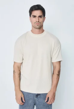T-shirt plissé uni