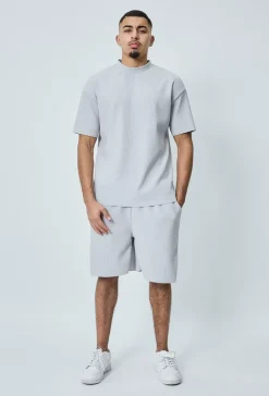 T-shirt plissé uni oversize