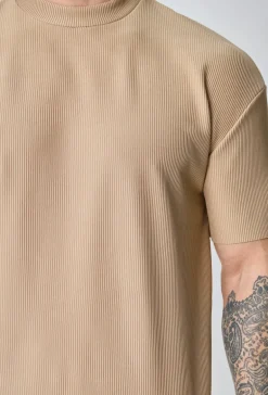 T-shirt plissé uni oversize